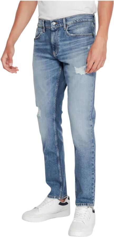 Tommy Hilfiger Blauwe Rits Knoop Jeans Herfst Winter Blue Heren