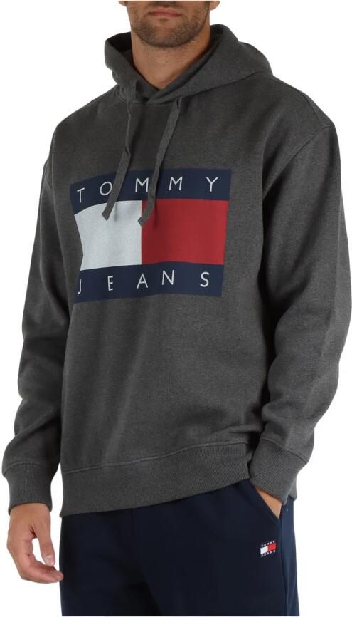 TOMMY JEANS Sweatshirt TJM RLX MELANGE FLAG HOODIE met bedrukte merklogo op borsthoogte