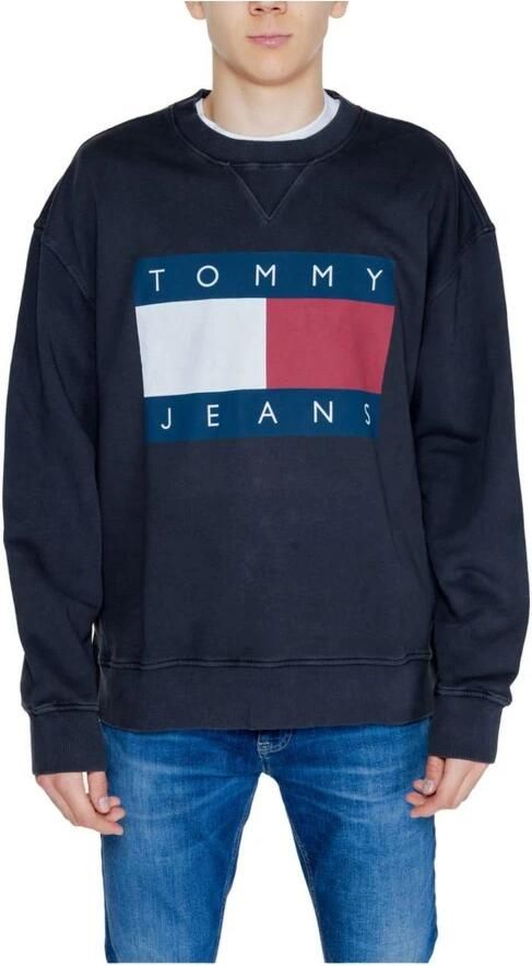 Tommy Hilfiger Zwart Bedrukte Gebreide Trui Lange Mouwen Ronde Hals Black Heren - Foto 4