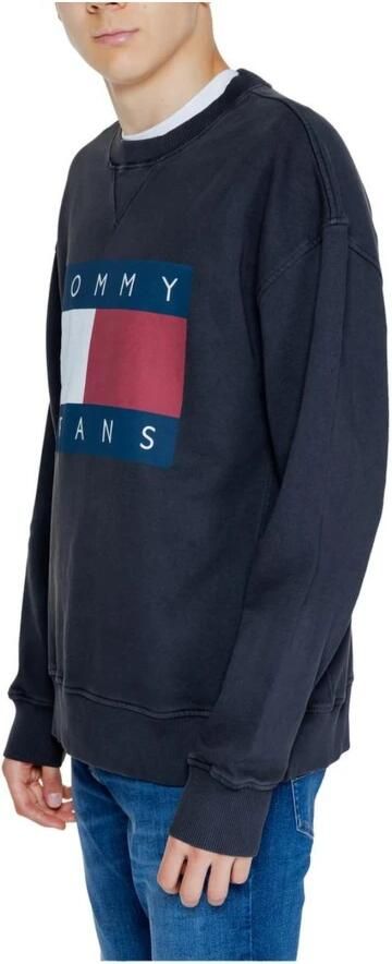 Tommy Hilfiger Zwart Bedrukte Gebreide Trui Lange Mouwen Ronde Hals Black Heren - Foto 3