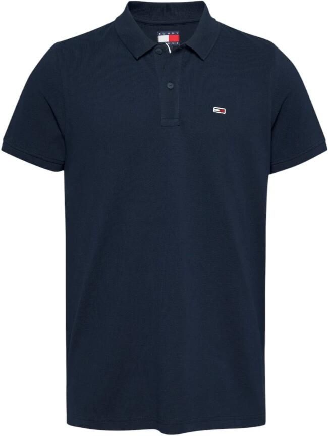Tommy Jeans Polo Shirt Korte Mouw Flag Slim Polo Shirt Dark Night Navy - Foto 4