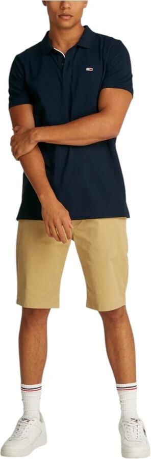 Tommy Jeans Polo Shirt Korte Mouw Flag Slim Polo Shirt Dark Night Navy - Foto 2