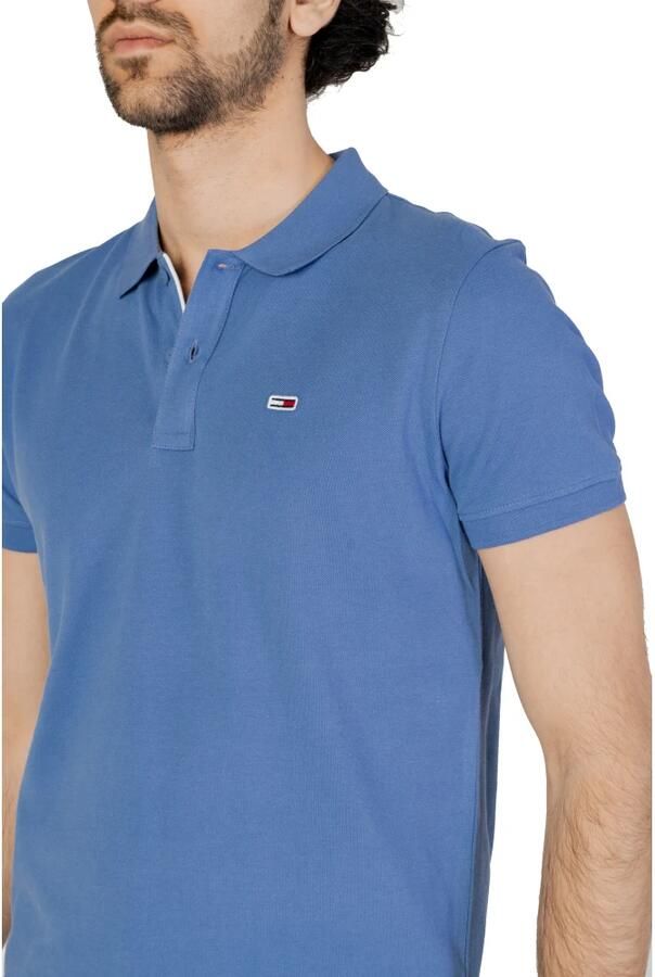 Tommy Jeans Katoenen Polo Shirt met Knoopsluiting voor Mannen Blue Heren