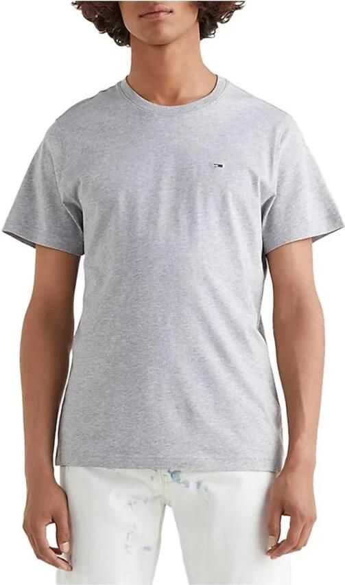 TOMMY JEANS T-shirt TJM ESSENTIAL SOLID TEE met ronde hals en subtiele logo-vlag