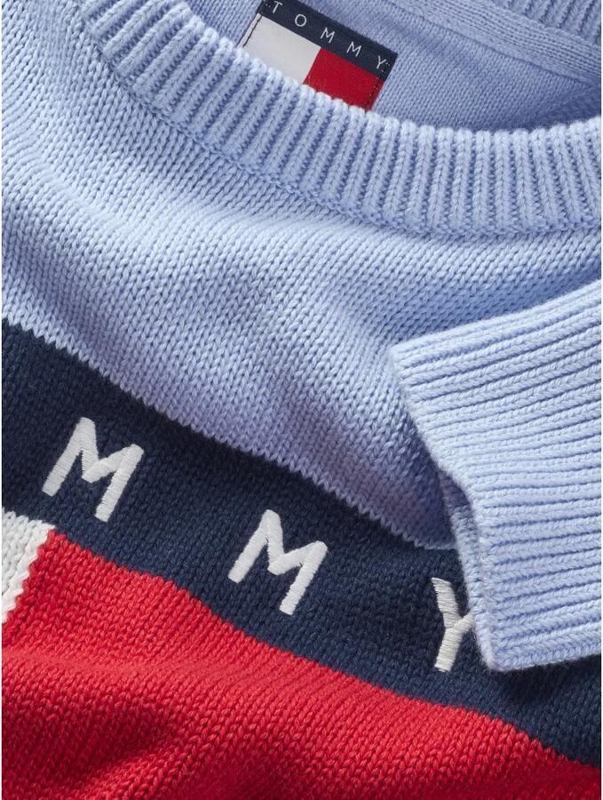 Tommy Jeans Gebreide pullover met logodetail model 'CENTER FLAG'
