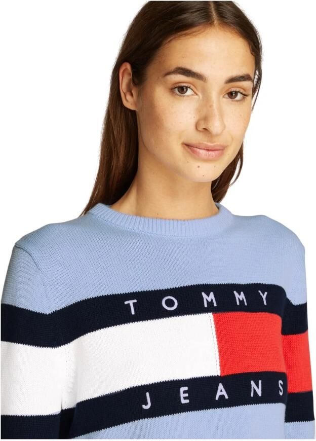 Tommy Jeans Gebreide pullover met logodetail model 'CENTER FLAG' - Foto 4