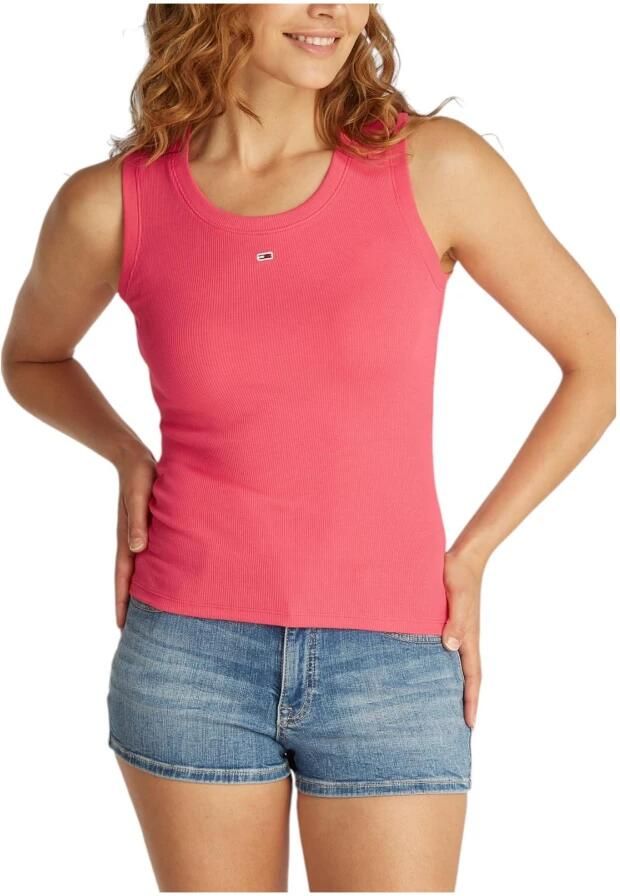 Tommy Hilfiger Essential Ribbed Flag Embroidery Slim Tanktop Dames