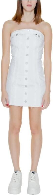 Tommy Hilfiger Witte Geknoopte Jurk Katoen-Elastaan Mix White Dames - Foto 5