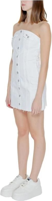 Tommy Hilfiger Witte Geknoopte Jurk Katoen-Elastaan Mix White Dames - Foto 3