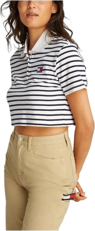 Tommy Hilfiger Overhemd Cropped poloshirt korte mouw gestreept - Foto 2