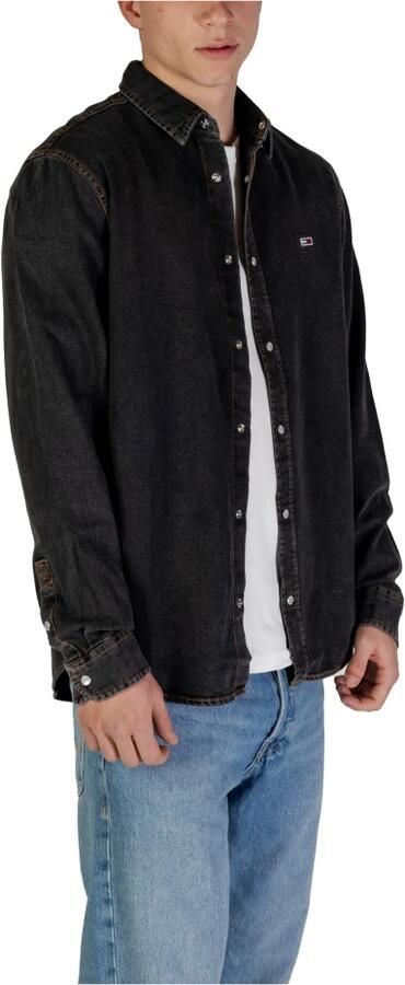 Tommy Jeans Regular fit jeansoverhemd van viscose met labelstitching - Foto 3