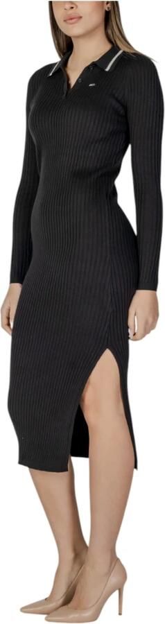 Tommy Hilfiger Jurk Geribbelde gebreide midi-jurk Polokraag met zijsplit - Foto 2