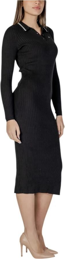 Tommy Hilfiger Jurk Geribbelde gebreide midi-jurk Polokraag met zijsplit - Foto 3