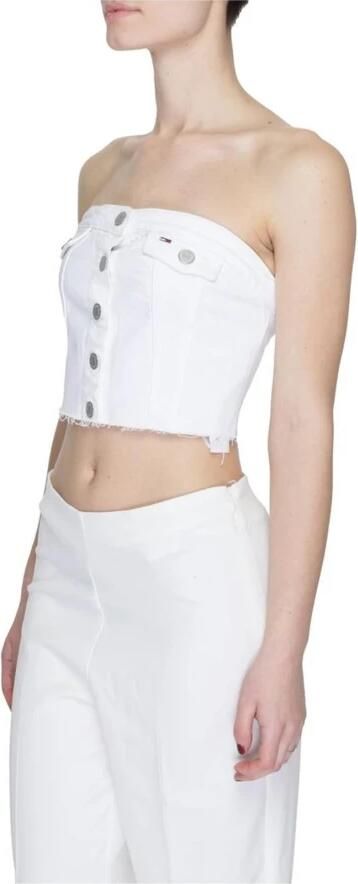 Tommy Jeans Lente Zomer Katoenen Blend Tops & T-Shirts White Dames - Foto 2