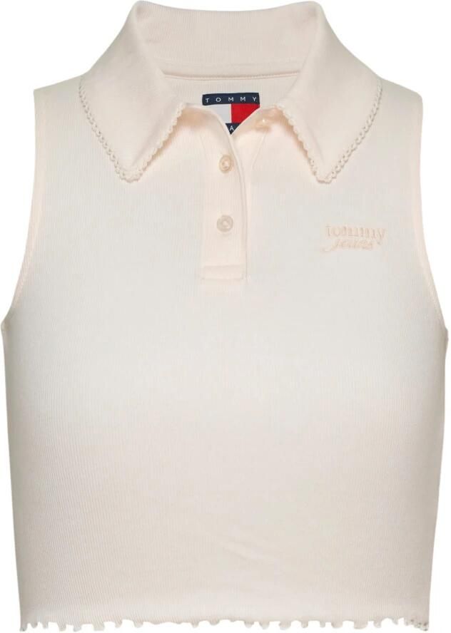 Tommy Jeans Mouwloze knoopsluiting top voor vrouwen White Dames - Foto 3