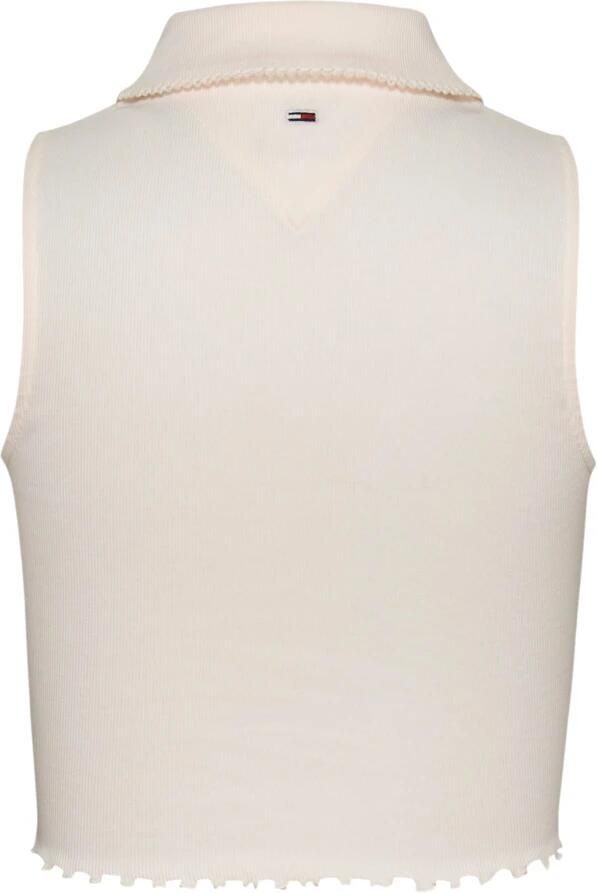 Tommy Jeans Mouwloze knoopsluiting top voor vrouwen White Dames