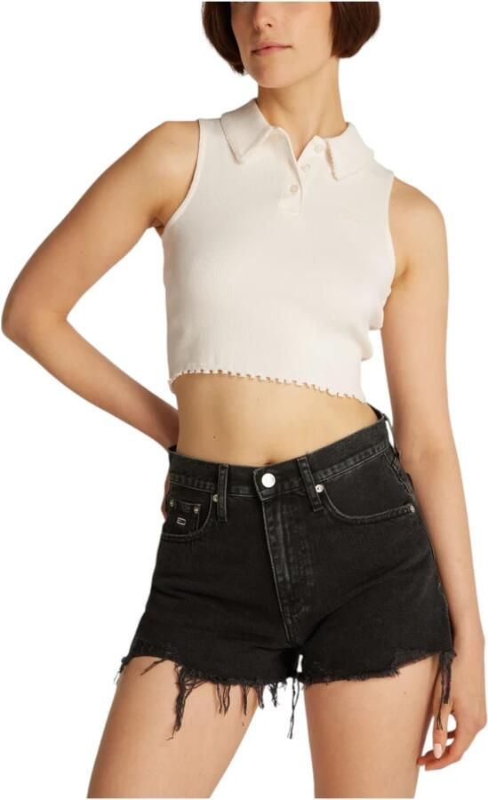 Tommy Jeans Mouwloze knoopsluiting top voor vrouwen White Dames - Foto 2