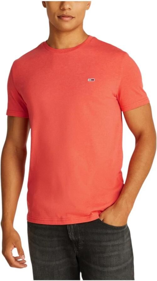 TOMMY JEANS Heren Polo's & T-shirts Tjm Xslim Jaspe Htr Tee Ext Koraal