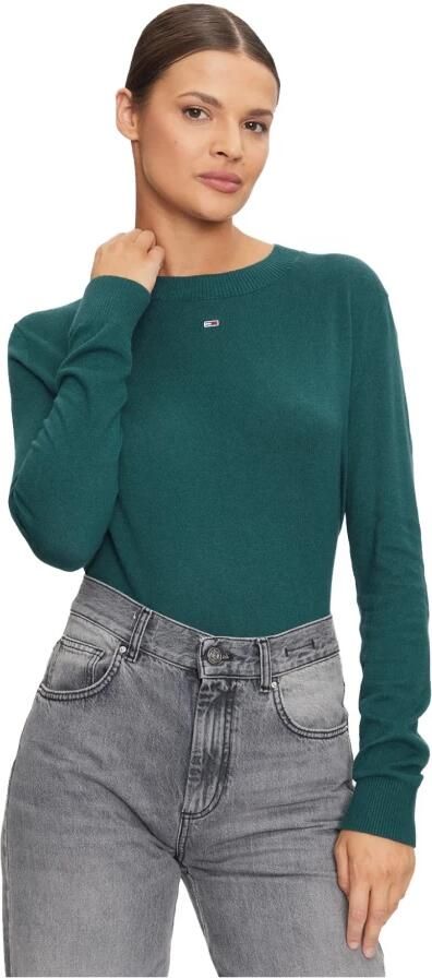 Tommy Jeans Organische Katoenen Trui Blauw Green Dames