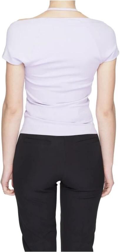 Tommy Jeans Paarse Polyester T-shirt Lente Zomer Collectie Purple Dames