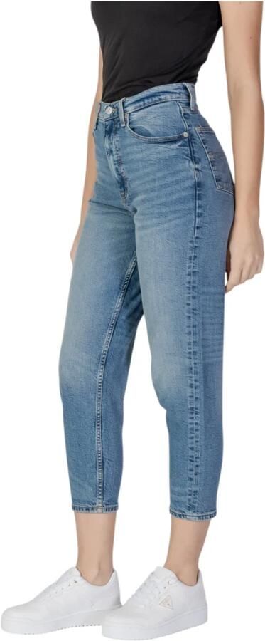 TOMMY JEANS Mom jeans High waist Mom-Jeans Tapered met logo-borduurwerk in enkelvrije lengte