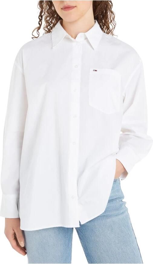 Tommy Jeans Witte Casual Shirt met Vlag Borduurwerk White Dames - Foto 8