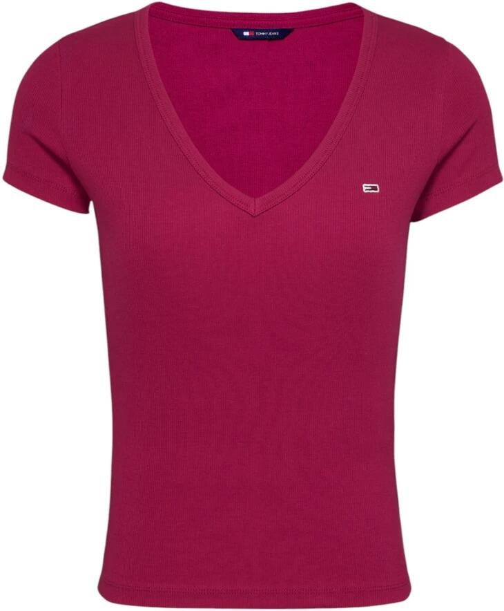 Tommy Hilfiger Overhemd Geribbeld VNeck T-shirt met korte mouwen - Foto 2
