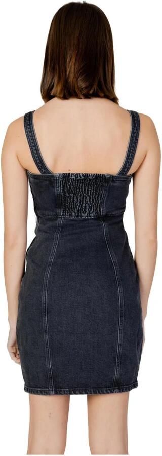 Tommy Hilfiger Zwarte Katoenen Slip-On Jurk Vierkante Halslijn Black Dames - Foto 2