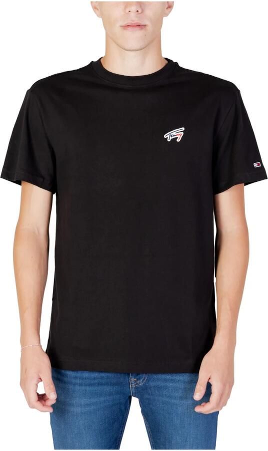 Tommy Jeans Heren Zwart T-shirt Ronde Hals Korte Mouw Black Heren