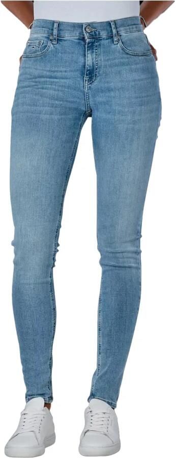 Tommy Hilfiger Blauwe Denim Skinny Jeans met Gewassen Effect Blue Dames