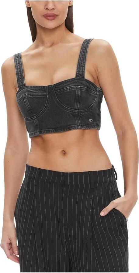 Tommy Hilfiger Zwarte Katoenen Spaghettitop Lente Zomer Vrouwen Black Dames - Foto 3