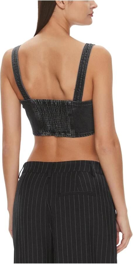 Tommy Hilfiger Zwarte Katoenen Spaghettitop Lente Zomer Vrouwen Black Dames