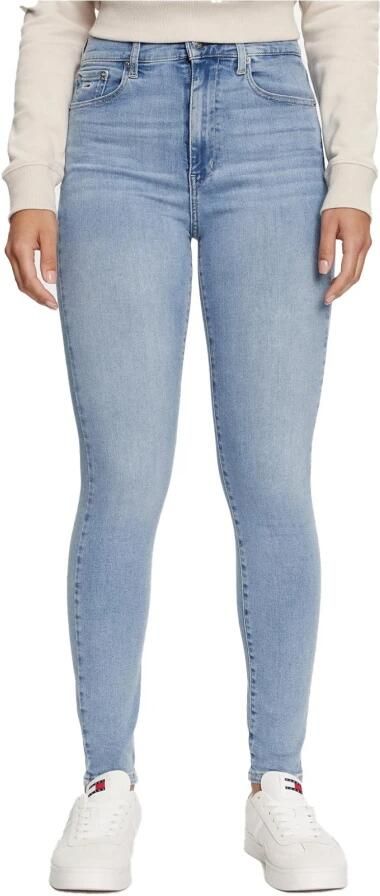 Tommy Hilfiger Blauwe Skinny Jeans met Gewassen Effect Blue Dames