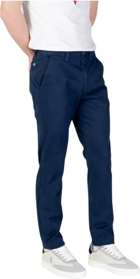 Tommy Jeans Slim Pants Lente Zomer Collectie Katoenmix Blue Heren
