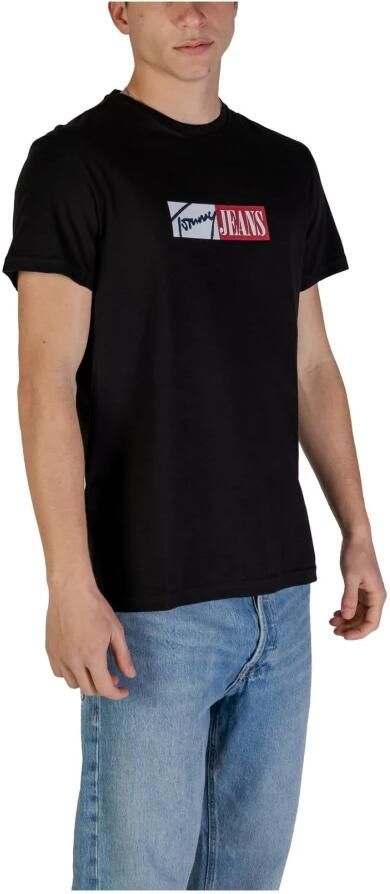 Tommy Jeans Plus Shirt met ronde hals TJM SLIM ENTRY GRAPHIC TEE EXT in grote maten met logo-borduursel op de mouw