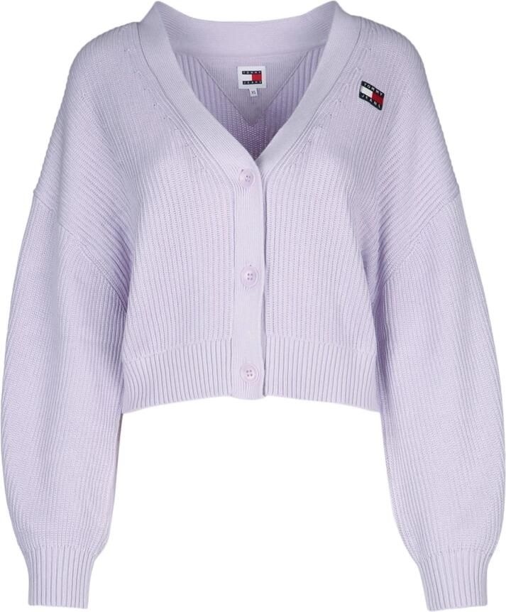 TOMMY JEANS Dames Truien & Vesten Tjw Essential Badge Cardigan Lila