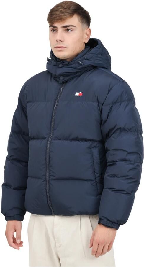 Tommy Jeans Blauwe Polyesterjas Heren Herfst Winter Collectie Blue Heren - Foto 3