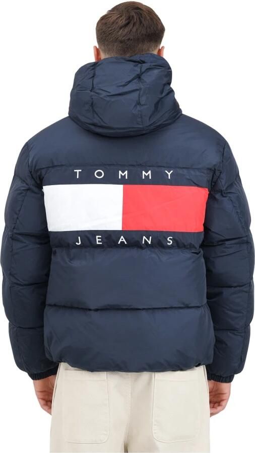 Tommy Jeans Blauwe Polyesterjas Heren Herfst Winter Collectie Blue Heren - Foto 2