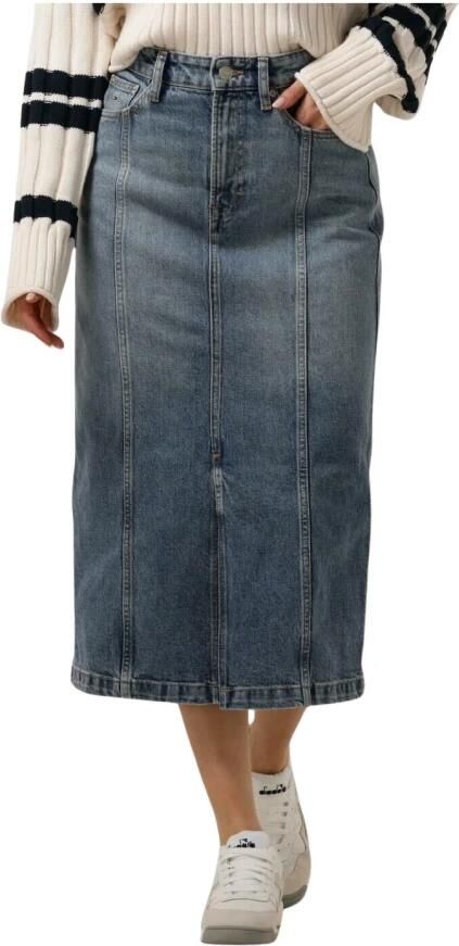 Tommy Jeans Denim Rok met Hoge Taille en Geborduurd Logo Blue Dames - Foto 3
