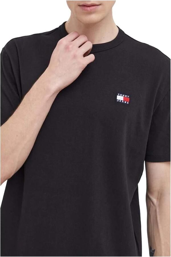 Tommy Jeans Klassiek fit katoenen T-shirt met Tommy-badge Black Heren