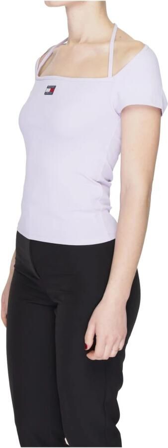 Tommy Jeans Paarse Polyester T-shirt Lente Zomer Collectie Purple Dames - Foto 2