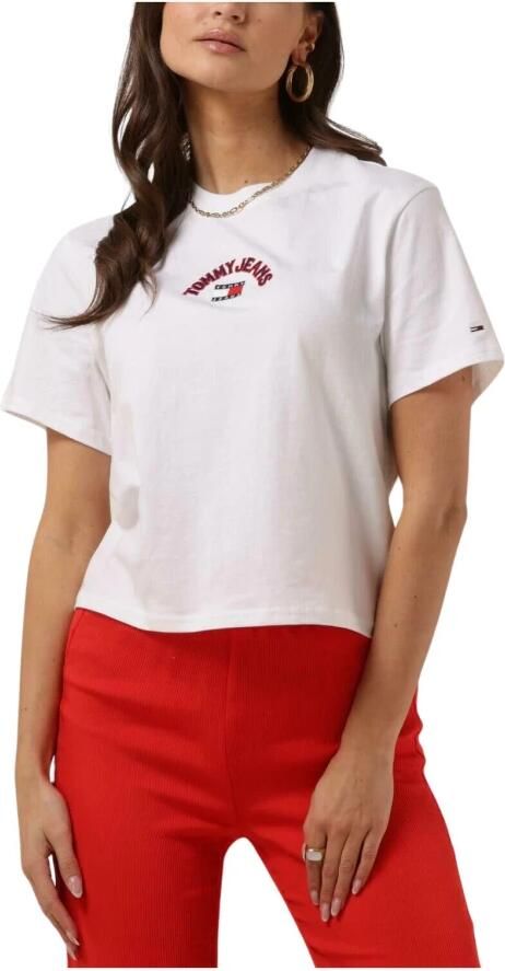 TOMMY JEANS Dames Tops & T-shirts Tjw Cls Varsity Prep 2 Tee Wit - Foto 4