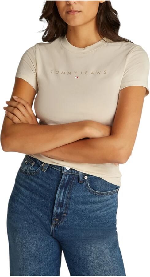 Tommy Jeans Versleten high-waisted denim shorts Beige Dames