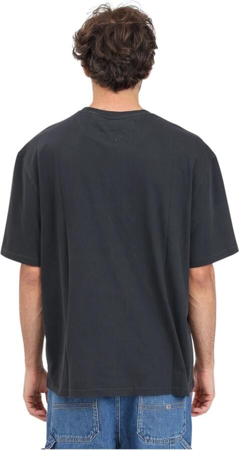 Tommy Jeans Zwart Katoenen Heren T-Shirt Herfst Winter Collectie Black Heren - Foto 4
