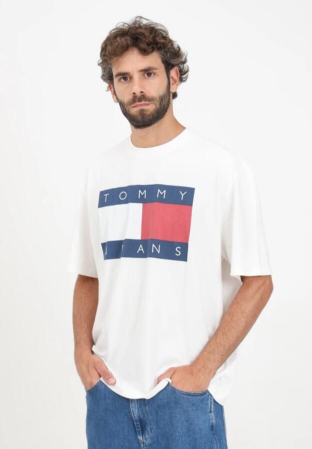 Tommy Jeans Katoenen Heren T-shirt Herfst Winter Collectie White Heren