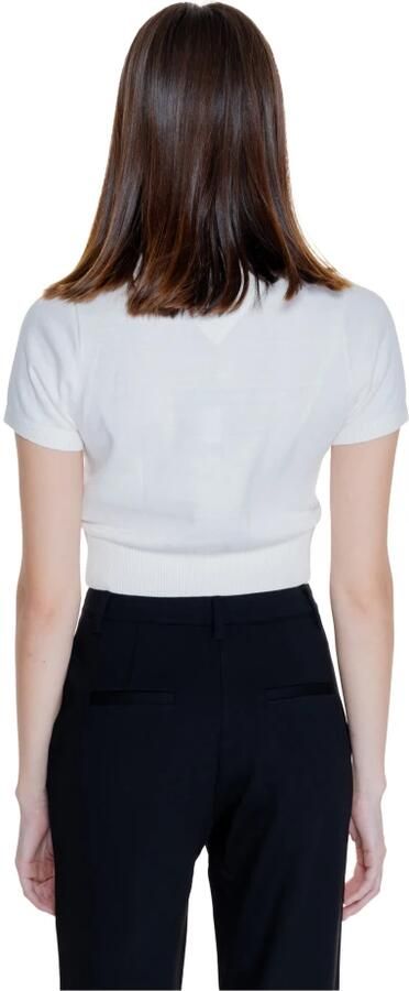 Tommy Hilfiger Fleece Jack Dames Cropped Trui Met Korte Mouwen Wit - Foto 2