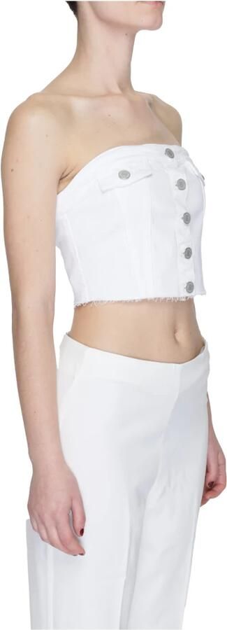 Tommy Jeans Lente Zomer Katoenen Blend Tops & T-Shirts White Dames - Foto 3