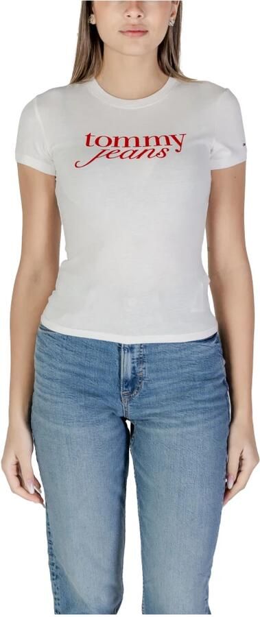 Tommy Jeans Witte Katoenen Geregenereerde Tops & T-Shirt White Dames - Foto 3