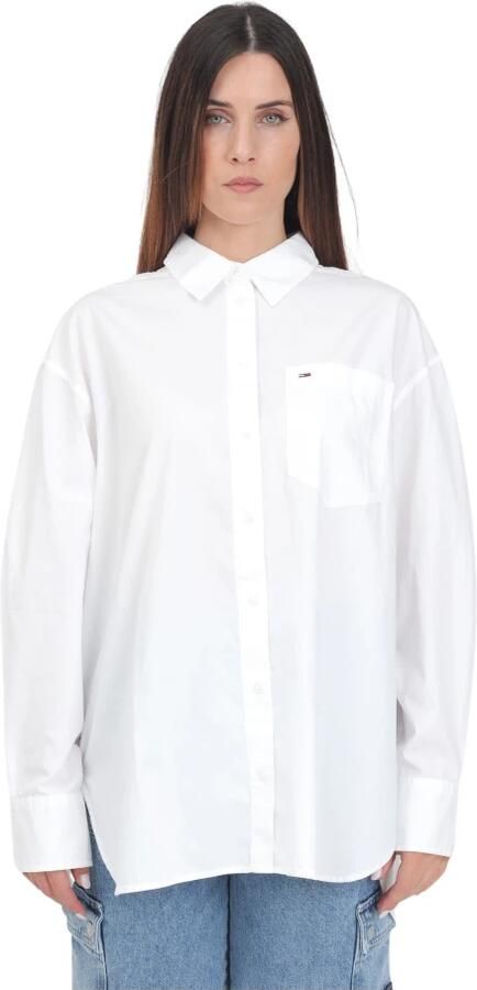 Tommy Jeans Witte Casual Shirt met Vlag Borduurwerk White Dames - Foto 10