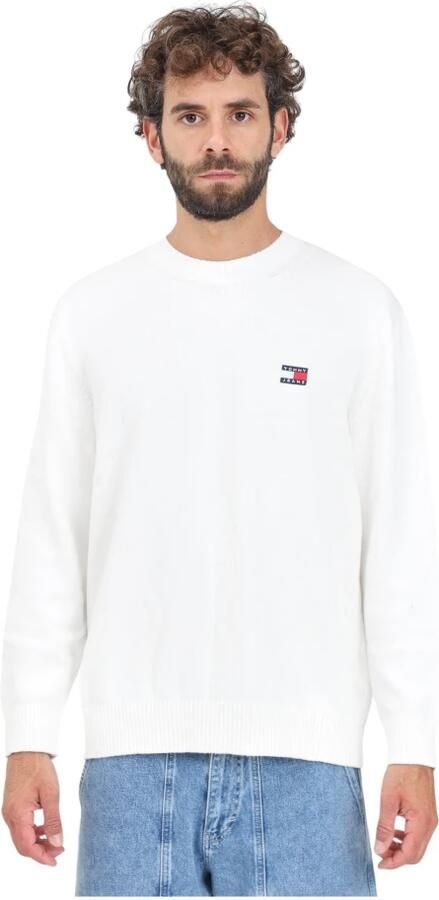 Tommy Jeans Witte Crewneck Sweater Casual Herfst Winter White Heren - Foto 8